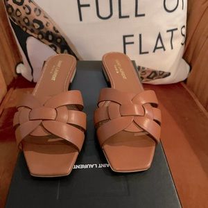 Saint Laurent Tribute Sandals (Brown)
